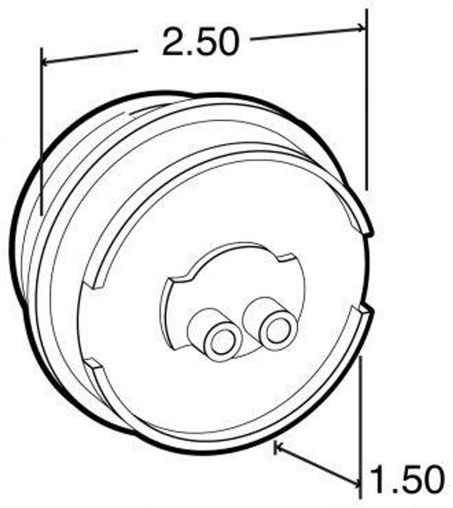 10 Series, High Profile, LED, Red Round, 8 Diode, Marker Clearance Light, PC, Black PVC Grommet Mount, PL-10, .180 Bullet Terminal/Ring Terminal, 12V, Kit