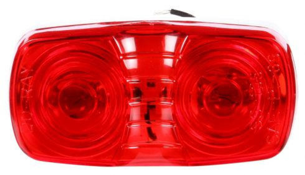 Signal-Stat, Permastat, Incandescent, Red Rectangular, 2 Bulb, Marker Clearance Light, P2, Bracket Mount, Hardwired, Blunt Cut, 12V