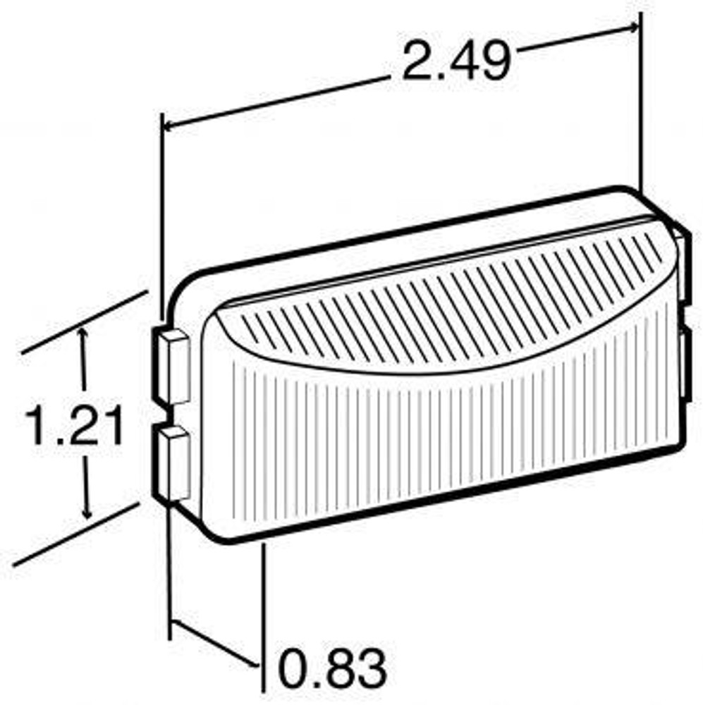 15 Series, Incandescent, 1 Bulb, Rectangular Clear, Utility Light, PL-10, 12V, Bulk