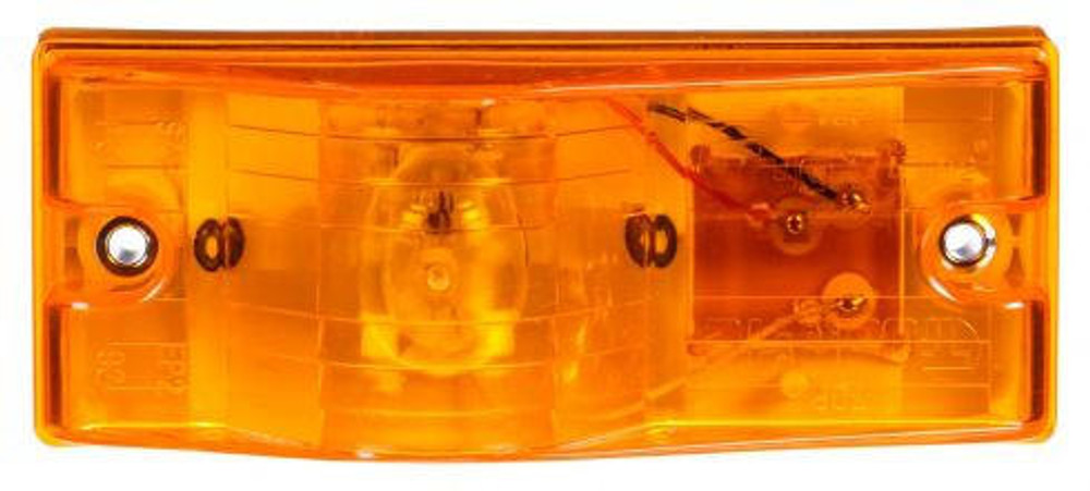 22 Series, Incandescent, Yellow Rectangular, 1 Bulb, Side Turn Signal, 2 Screw, PL-3, 12V