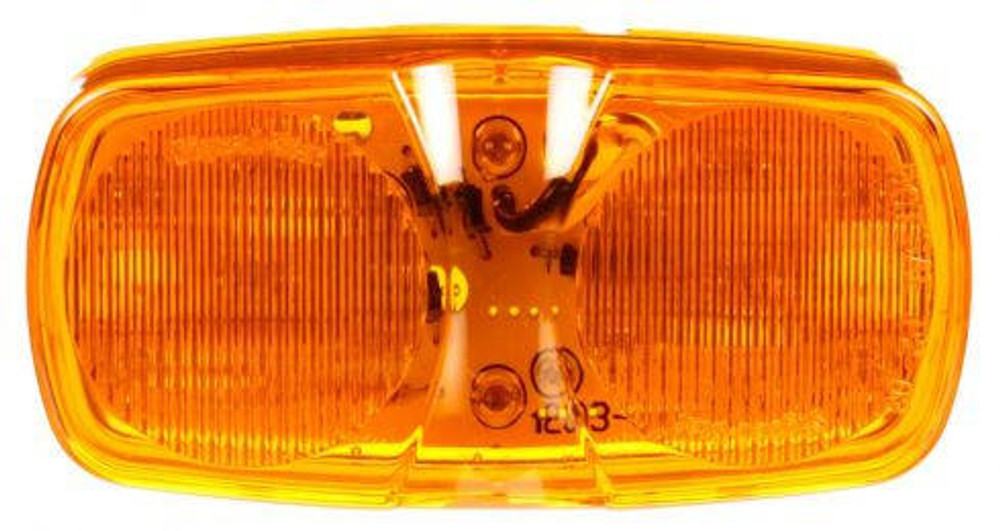 Signal-Stat, LED, Yellow Rectangular, 16 Diode, Marker Clearance Light, P2, 2 Screw, Hardwired, Blunt Cut, 12V