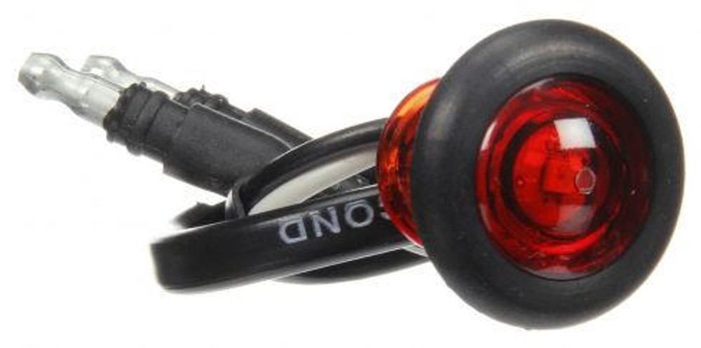 33 Series, LED, Red Round, 1 Diode, Marker Clearance Light, P2, Black Rubber Grommet Mount, Hardwired, .180 Bullet Terminal, 12V, Kit, Bulk