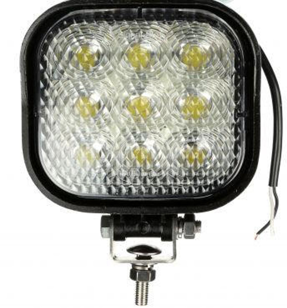 Signal-Stat 4 x 4 in. Rectangular LED Work Flood, Black, 9 Diode, 846 Lumen, Stripped End, 12-36V