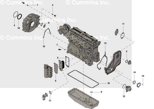 Cummins Lower Engine Gasket Kit 4955644 Cummins Lower Engine Gasket Kit 4955644