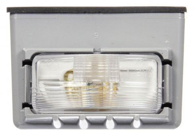 15 Series, Incandescent, 1 Bulb, License Light, Rectangular, Gray Bracket Mount, PL-10, 12V, Kit