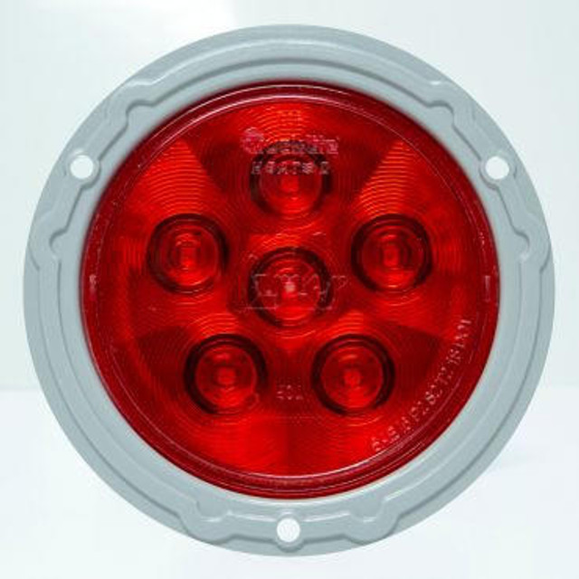 Super 44, LED, Red, Round, 6 Diode, Stop/Turn/Tail, Flange Mount, Heated