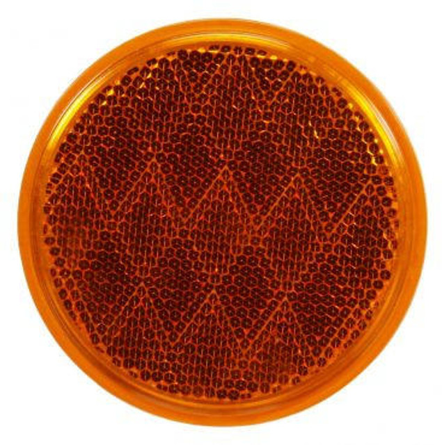 Signal-Stat, 3-1/8" Round, Yellow, Reflector, Adhesive Mount