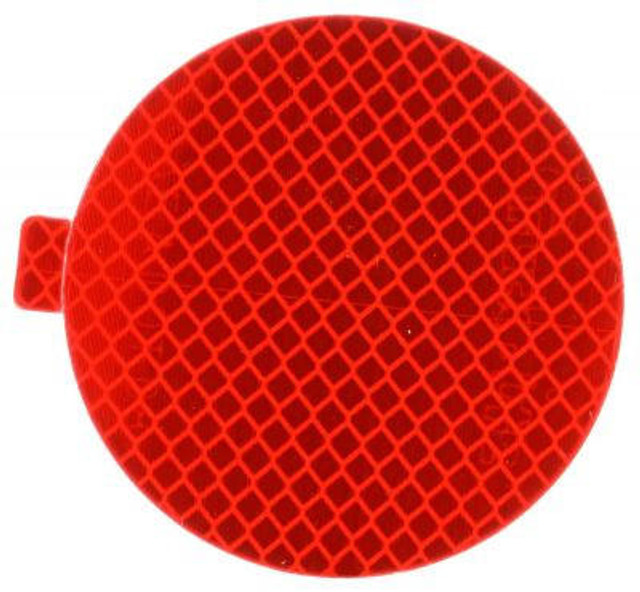 Retro-Reflective Tape, 3" Round, Red, Reflector, Adhesive Mount