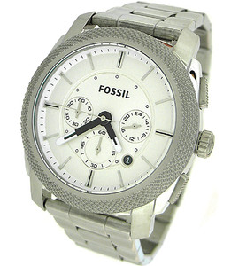 Fossil Chronograph Date Silver 50M Mens Watch FS4663