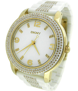 DKNY Crystal Gold Tone Plastic Ladies Watch NY8528