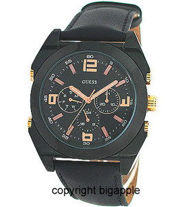 Guess Multi-Function Leather Band Mens Watch W13082G1