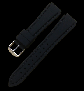 Genuine Silicone Black band by Hadley Roma - 18mm
