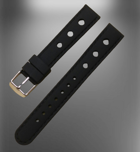 Genuine Silicone Black band by Hadley Roma - 16mm