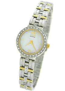 Citizen Crystal Two Tone Bracelet Ladies Watch EW9124-55D