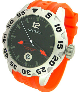 Nautica Orange Resin Strap 100M Mens Watch N14603G