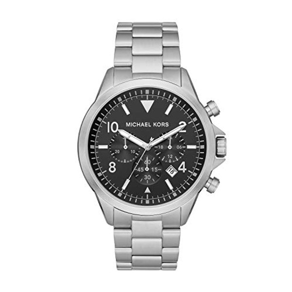 Michael Kors Men's Gage Quartz Watch with Stainless Steel Strap, Silver, 22 (Model: MK8826)