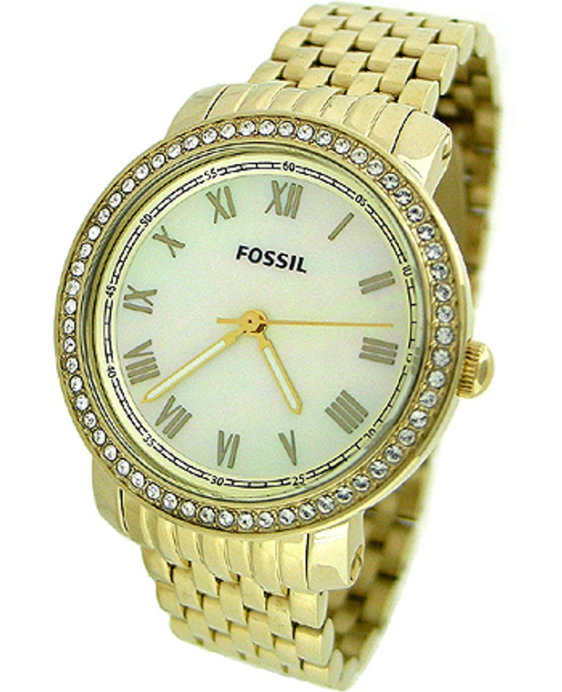 Fossil Mother-Of-Pearl Gold Tone Ladies Watch ES3113