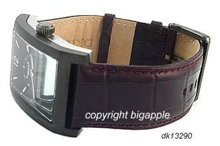 DKNY Gun Metal Case Brown Leather Band Mens Watch NY1352