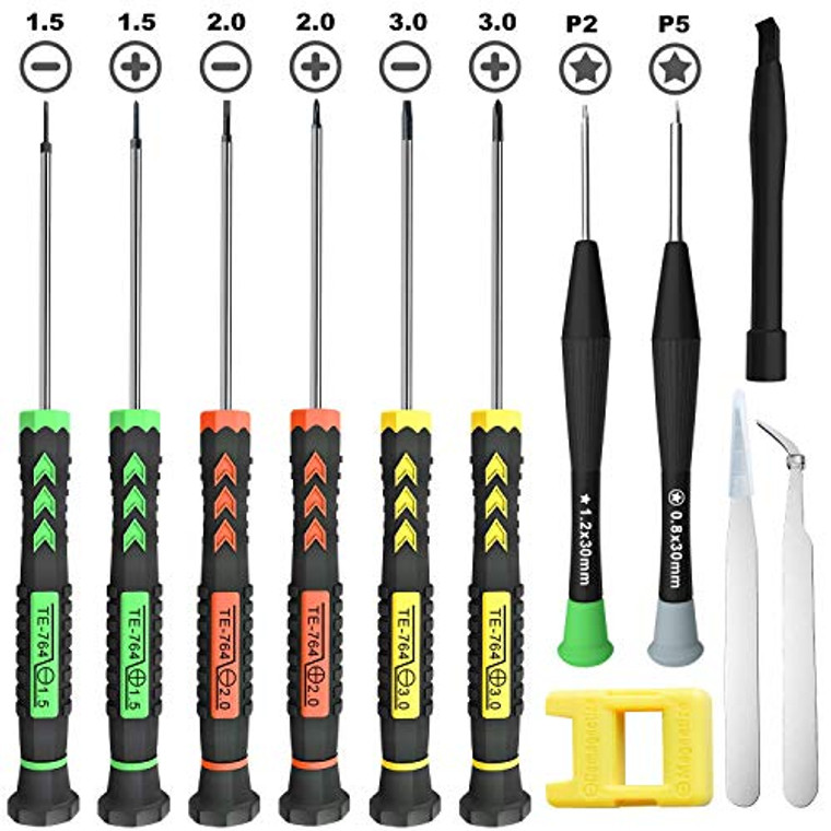 12 Pcs Small Screwdriver Set with Flathead Phillips Pentalobe for Jewelry and Watch Work