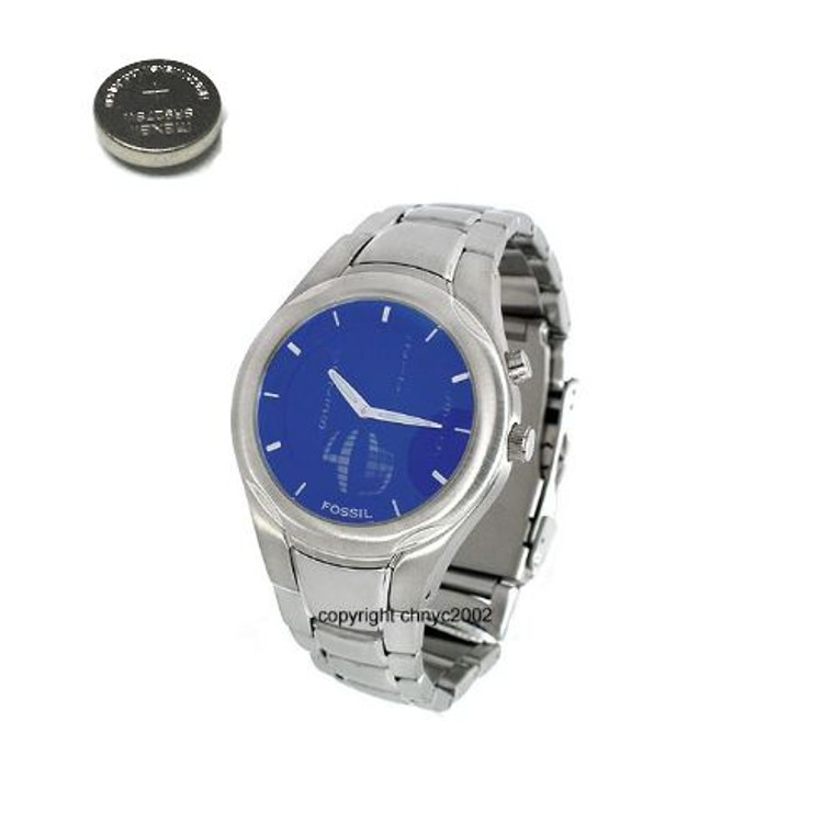 Fossil big shop tic watch blue