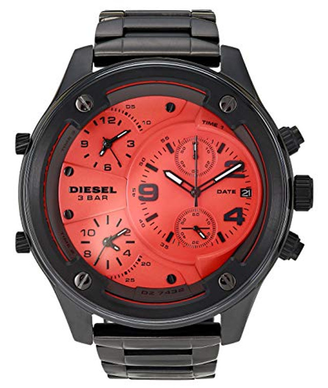 Diesel Men's Boltdown Quartz Watch with Stainless Steel Strap, Gunmetal, 26 (Model: DZ7432)