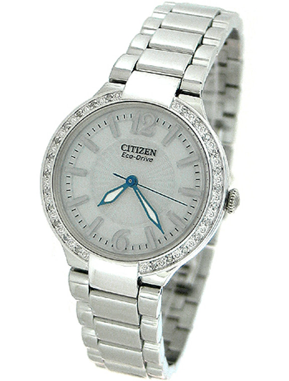 Citizen Eco Drive Diamond Silver Ladies Watch EP5970-57A
