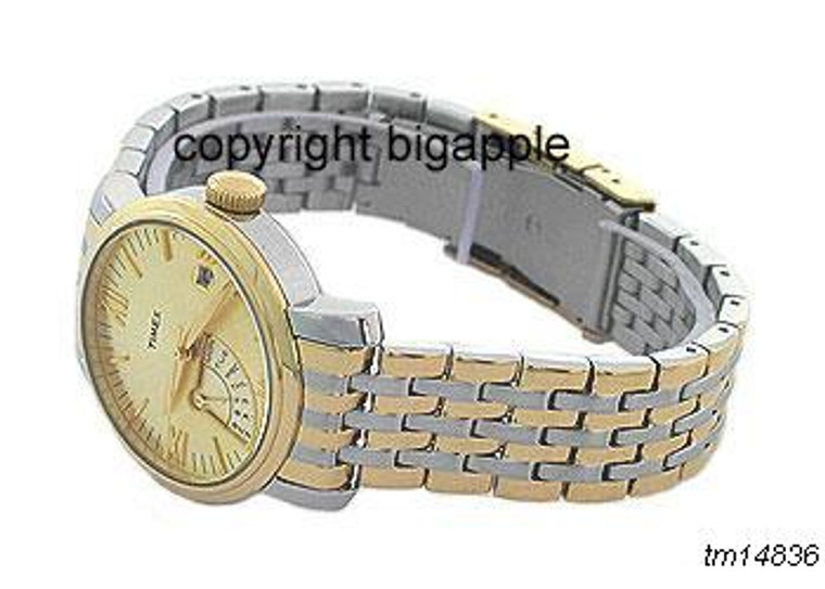 Timex Day And Date Two Tone Bracelet Mens Watch T2M427WN