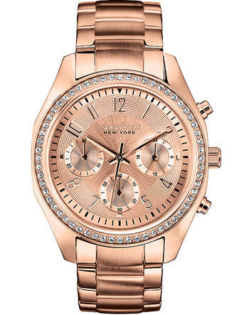Caravelle New York ladies rose gold tone metallic dress watch NEW BATTERY Women main image 4