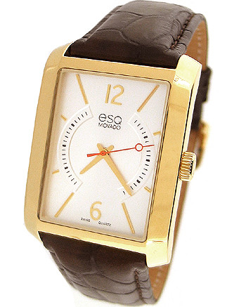 Esq Movado Brown Leather Mens Watch 07301420 display picture 3
