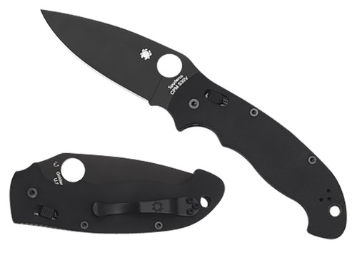 Spyderco Manix 2 XL Tactical Folding Knife C95GPBBK2 3.85" CPM S30V Black DLC Blade Black Textured G10 Handle 4-Position Clip