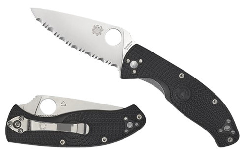 Spyderco Tenacious Lightweight Value Folder C122PBK 3.39" 8Cr13MoV Satin Blade Black Textured FRN Handle w/ Clip