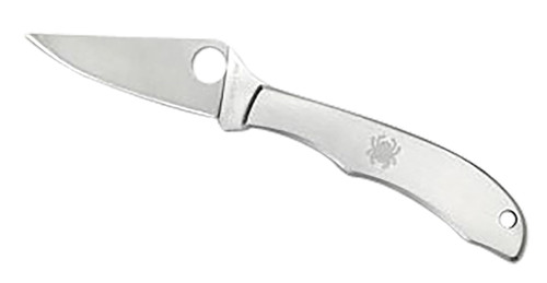 Spyderco C137P 1.63" Folding Pocket Knife Satin 3Cr13MoV SS Blade Stainless Steel Handle