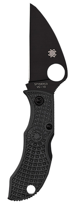 Spyderco MBKWPBK Manbug Wharncliffe 1.91" Black TiCN VG-10 Stainless Blade Black FRN Handle Folding Knife
