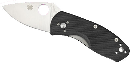 Spyderco Ambitious Compact Folding Pocket Knife C148GP 2.25" Drop Point Plain 8Cr13MoV Blade Black G10 Handle