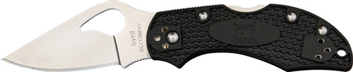 Spyderco Byrd Robin 2 Folding Pocket Knife BY10PBK2 2.43" Plain Drop Point 8Cr13MoV Blade Black FRN Handle
