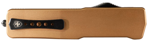 Templar Knife LAAB221 Premium LW Large 3.50" OTF Tanto Stonewashed Powdered D2 Blade, 5.25" Bronze Anodized Aluminum Handle & Pocket Clip