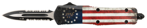 Templar Knife Gen II Betsy Ross Flag Small OTF Dagger 440C SS Blade with Flag Aluminum Handle and Glass Breaker