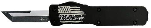 Templar Knife Cali Legal Premium LW We The People OTF Tanto Plain Black D2 Steel Blade, Aged Aluminum Handle