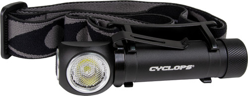 Cyclops CYC-HLH1000 1000-Lumen Rechargeable Hades Headlamp Black Anodized White P9 LED 100m Distance