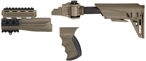 ATI S-Force GEN2 Flat Dark Earth Side-Folding Adjustable Stock with X2 Recoil Grip for AK-47