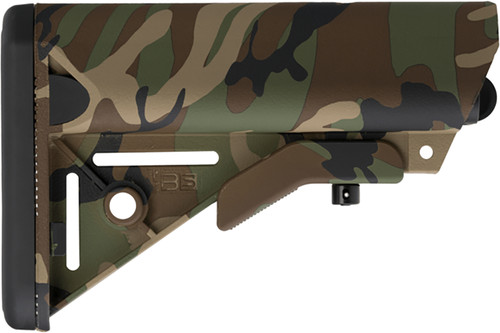 B5 Systems Enhanced SOPMOD AR-15 Mil-Spec Buttstock Woodland Camouflage Polymer
