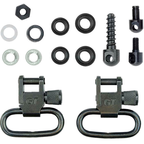 GrovTec Shotgun Locking Sling Swivel Set – 1" Loop, Black Oxide Steel, Pump and Auto Shotgun Fit