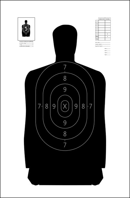 Action Target B-29 Qualification Silhouette Heavy Paper Hanging Target 11.5x22 Black/White 100-Count