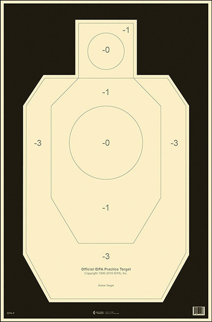 Action Target Official IDPA Practice Silhouette Tagboard Target 23x35 Black/White 100-Count