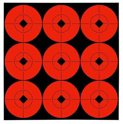 Birchwood Casey Target Spots 33902 Self-Adhesive Paper Target Black/Orange 2" Bullseye 90-Pack