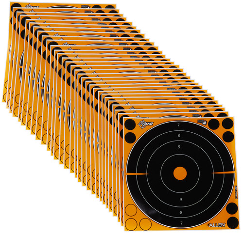 EZ-Aim Splash 15221 Self-Adhesive Reactive Target Black/Orange 8" Bullseye 30-Pack