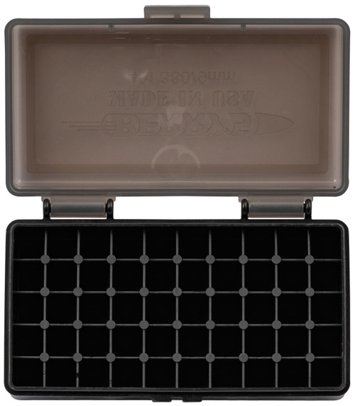 Berry's 19642 Ammo Box 9mm/380ACP Smoke/Black Polypropylene 50rd