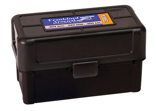 Frankford Arsenal 1083786 Flip-Top Ammo Box 17/204/223Cal Black Polymer 50 Round