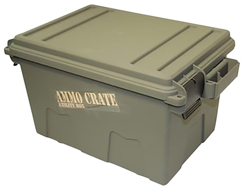 MTM Case-Gard Ammo Crate Utility Box ACR718 Army Green Polypropylene ATV Tie-Down Handles