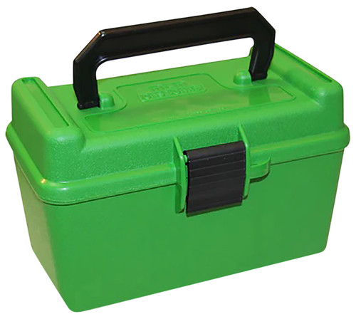 MTM Case-Gard H50XL10 50rd Deluxe Rifle Ammo Box 300 WSM/300 RUM Polypropylene Green